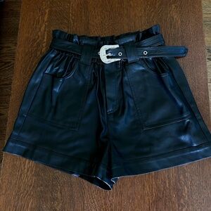 Forever21 black leather shorts with removable belt. Size medium